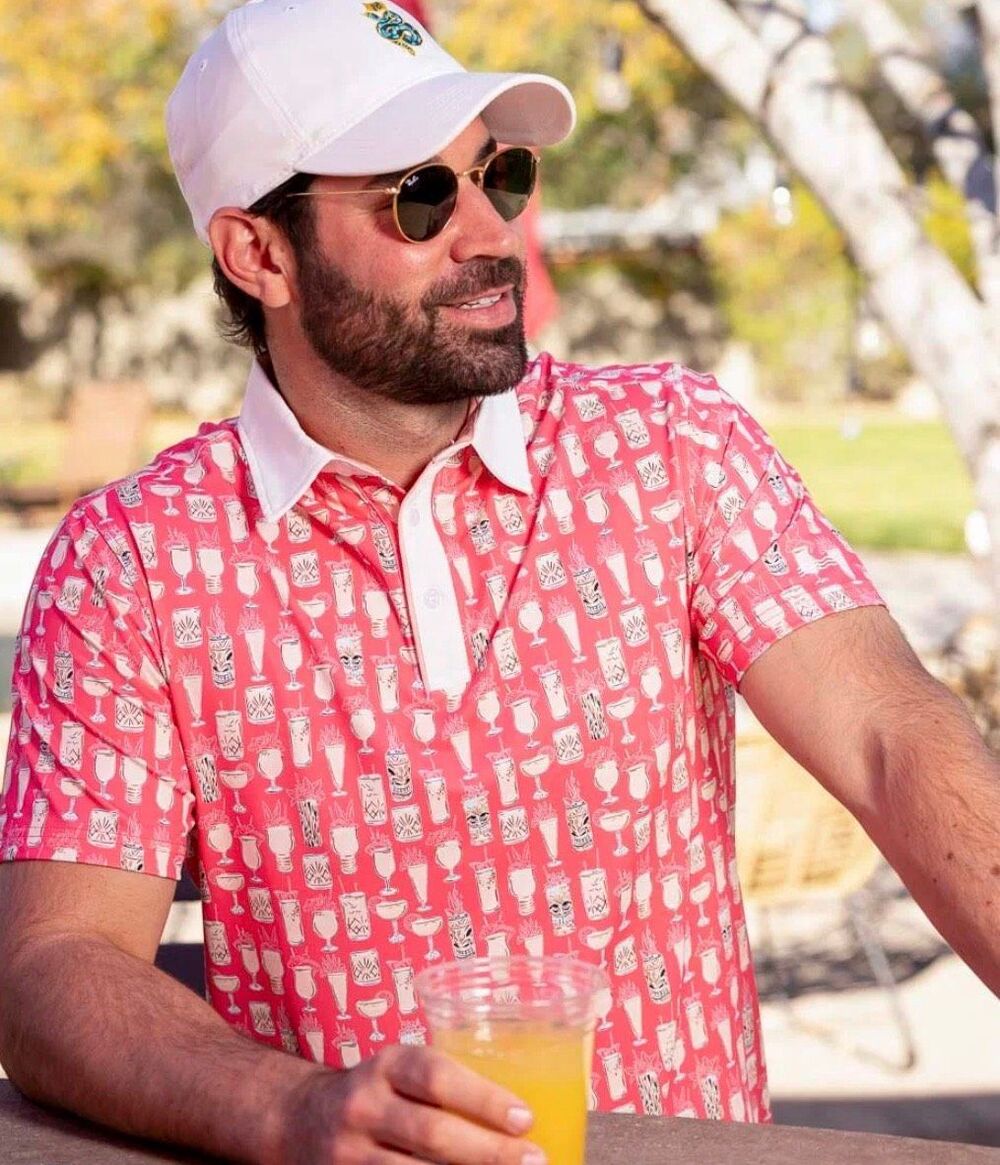 RSVLTS BREAKFAST BALLS® "GOOD LIBATIONS" All-Day Polo Golf Drink Print Medium
